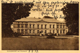 Historische Postkarte Gutshaus Klausdorf 1932 aus der Sammlung A. Kobsch, Stralsund