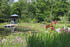 Pavillon und Teich